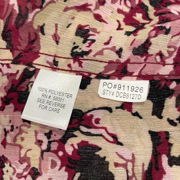 (NWT) CROFT & BARROW 2 Piece Blouse Set, Floral Burgundy/Black - XL - Picture 10 of 10